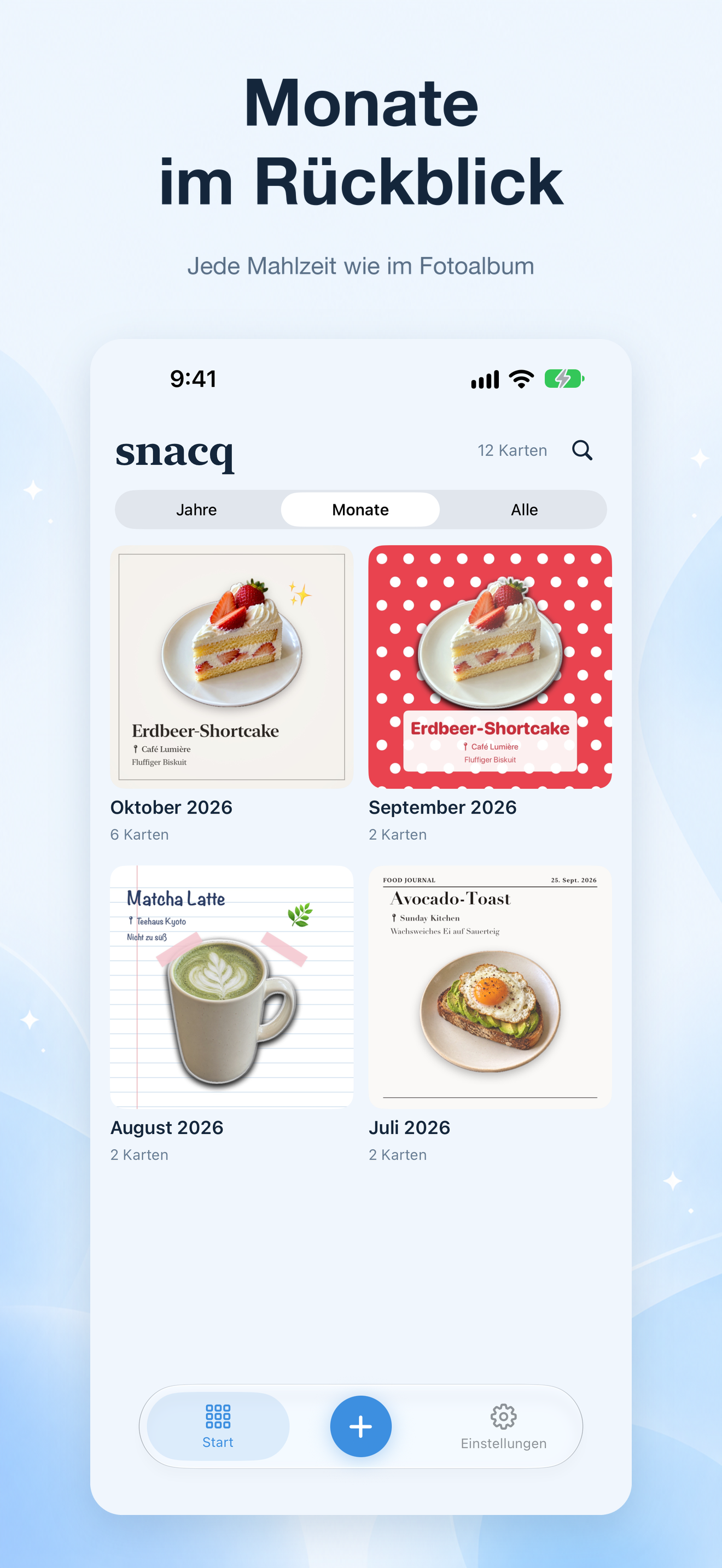 Snacq — Food-Fotos als Karten zum Posten